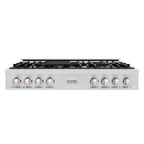 ZLINE 48" Rangetop in Stainless Steel with 7 Gas Brass Burners and Griddle, RT-BR-GR-48