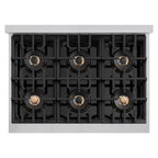 ZLINE 36" Classic Gas Rangetop with 6 Burner DuoPro™ Cooktop in Stainless Steel, PCRT36