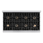ZLINE Autograph 48" Classic Gas Rangetop with 8 Burner DuoPro™ Cooktop in Stainless Steel and Champagne Bronze Accents, PCRTZ-48-CB