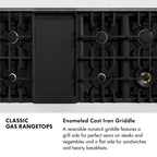 ZLINE Autograph 48" Legacy Gas Rangetop with 7 Burners and Porcelain Cooktop in Satin Stainless Steel with Champagne Bronze Accents, RTSZ-48-CB