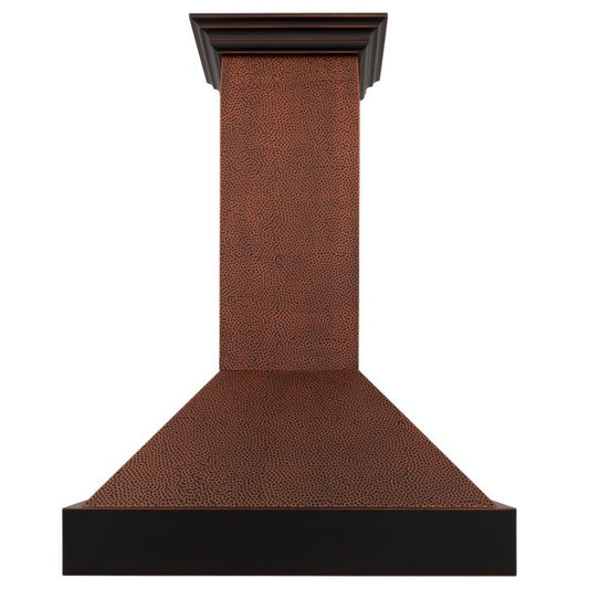 ZLINE 36 in. Wall Mount Range Hood Hand-Hammered Copper Finish 4-Speed Fan LED Lighting (655-HBXXX-36)
