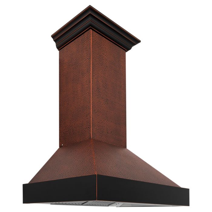 ZLINE 36 in. Wall Mount Range Hood Hand-Hammered Copper Finish 4-Speed Fan LED Lighting (655-HBXXX-36)