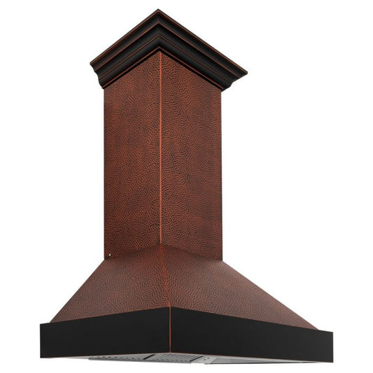 ZLINE 48 in. Wall Mount Range Hood – Hand-Hammered Copper Finish, 4-Speed Ventilation (655-HBXXX-48)