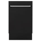 ZLINE 18 in. Top Control Tall Dishwasher in Matte Black with 3rd Rack, DWV-BLM-18