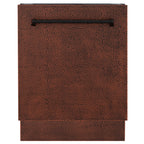 ZLINE 24 in. Top Control Tall Dishwasher in Hand Hammered Copper with 3rd Rack, DWV-HH-24