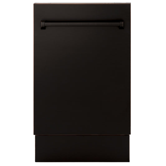 ZLINE 18 in. Top Control Tall Dishwasher in Oil Rubbed Bronze with 3rd Rack, DWV-ORB-18