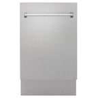 ZLINE 18" Tallac Series 3rd Rack Top Control Dishwasher with Satin Stainless Steel Panel and Stainless Steel Tub, 51dBa, DWV-SN-18