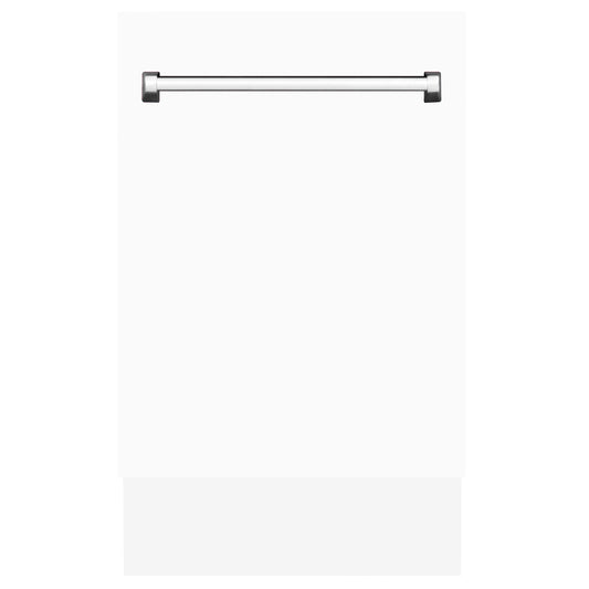 ZLINE 18 in. Top Control Tall Dishwasher in White Matte with 3rd Rack, DWV-WM-18