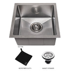 ZLINE 15" Boreal Undermount Single Bowl Satin Stainless Steel Bar Kitchen Sink, SUS-15S