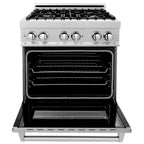 ZLINE 30-Inch Legacy Dual Fuel Range, 4 Burner Gas Cooktop with Griddle and 4.0 cu. ft. Electric Convection Oven, Satin Stainless Steel, Model RAS-SN-GR-30