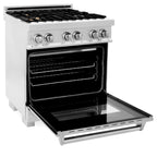 ZLINE Legacy 30 in. 4.0 cu. ft. Dual Fuel Range with 4 Brass Burners, Gas Cooktop and Electric Convection Oven, Satin Stainless Steel (RAS-SN-BR-30)