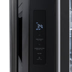 ZLINE 36 in. French Door Refrigerator 28.9 cu. ft. Standard-Depth Black Stainless Steel Water Dispenser Dual Ice Maker (RSM-W-36-BS)
