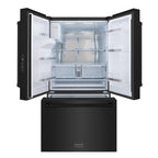 ZLINE 36 in. French Door Refrigerator 28.9 cu. ft. Standard-Depth Black Stainless Steel Water Dispenser Dual Ice Maker (RSM-W-36-BS)
