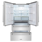 ZLINE 36" 4-Door French Door Refrigerator 22.5 Cu. Ft Capacity Ice Maker Fingerprint Resistant Stainless Steel (RFM-36)