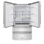 ZLINE 36" 4-Door French Door Refrigerator 22.5 Cu. Ft Capacity Ice Maker Fingerprint Resistant Stainless Steel (RFM-36)