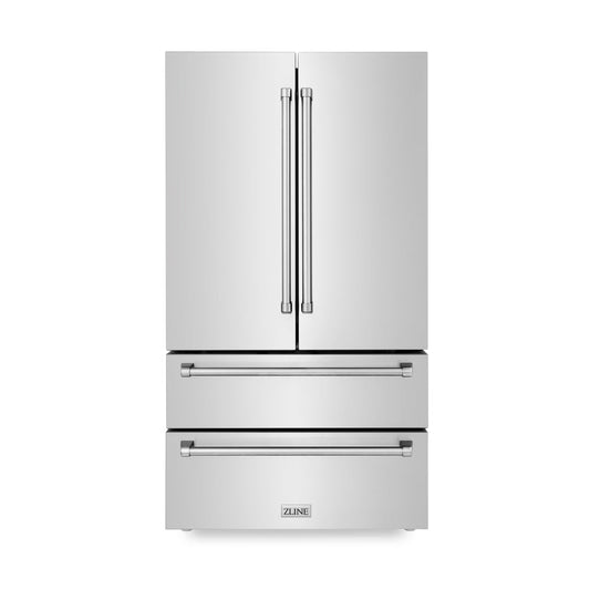 ZLINE 36" 4-Door French Door Refrigerator 22.5 Cu. Ft Capacity Ice Maker Fingerprint Resistant Stainless Steel (RFM-36)