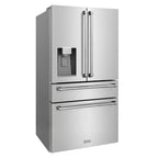 ZLINE 36 in French Door Refrigerator 21.6 cu. ft Capacity Water & Ice Dispenser Water Filter Stainless Steel (RFM-W-WF-36)