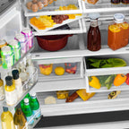 ZLINE 36 in. Refrigerator 22.5 cu. ft. Built-In French Door with Ice Maker Fingerprint Resistant Stainless Steel Matte Black Accents (RFMZ-36-MB)