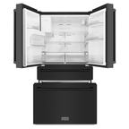 ZLINE Package - 48" Dual Fuel Range, Hood, Refrigerator with Water & Ice Dispenser, Dishwasher and Microwave in Black Stainless