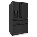 ZLINE 36 in French Door Refrigerator 22.5 cu. ft Water Dispenser Ice Maker Fingerprint Resistant Black Stainless Steel (RFM-W-36-BS)