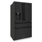 ZLINE 36 in French Door Refrigerator 21.6 cu. ft. Water & Ice Dispenser Water Filter Black Stainless Steel (RFM-W-WF-36-BS)