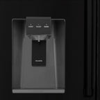 ZLINE 36 Inch French Door Refrigerator 21.6 Cu. Ft. Counter Depth Water & Ice Dispenser Black Finish Champagne Bronze Handles (RFMZ-W-36-BS-CB)