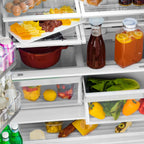 ZLINE 36 in. Counter-Depth French Door Refrigerator 22.5 cu. ft. Fingerprint-Resistant Stainless Steel, Ice Maker, Polished Nickel Helix Handles (RFMZ-36-KPN)