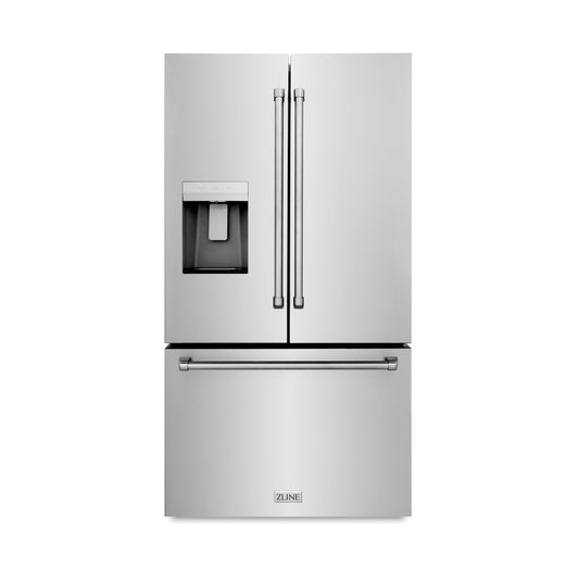 ZLINE 36 in Standard-Depth French Door Refrigerator 28.9 cu. ft. Water Dispenser Dual Ice Maker Stainless Steel (RSM-W-36)