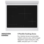 ZLINE 30 in. Induction Range 4.2 cu. ft. 4 Elements Electric Convection Oven Stainless Steel White Matte Door Polished Gold Accents (SINRZ-WM-30-G)