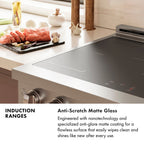 ZLINE 36 in. Induction Range 5.2 cu. ft. 5 Element Cooktop Electric Convection Oven Satin Stainless Steel White Matte Door Champagne Bronze Accents (SINRSZ-WM-36-CB)