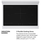 ZLINE 36 in. Induction Range 5.2 cu. ft. 5 Burner Cooktop Electric Convection Oven Satin Stainless Steel Matte Black Accents (SINRSZ-36-MB)
