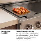 ZLINE 30 in. Induction Range 4.2 cu. ft. Electric Convection Oven 4 Elements Satin Stainless Steel White Matte Door Champagne Bronze Accents (SINRSZ-WM-30-CB)