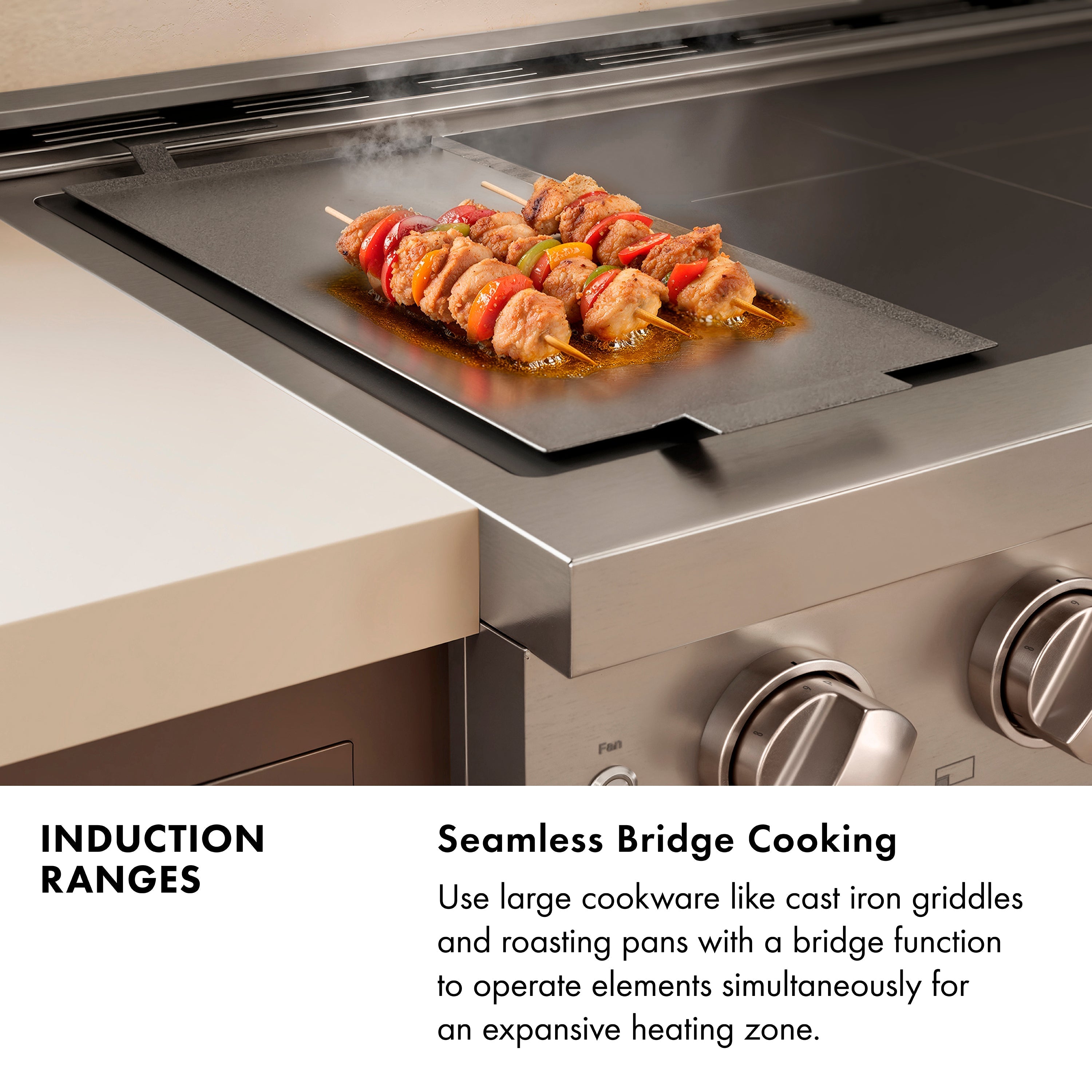 ZLINE 30 in. Induction Range 4.2 cu. ft. Electric Convection Oven 4 Elements Stainless Steel Black Matte Door (SINR-BLM-30)
