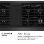 ZLINE 48 in Gas Range Double Oven 6.7 cu. ft. 8 Burner Cooktop Black Satin Stainless Steel (SGRBS-48)