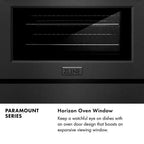 ZLINE 48 in. Dual Fuel Range 6.7 cu. ft. 8 Burner Gas Cooktop Black Satin Stainless Steel with Gold Accents (SDRBSZ-48-G)