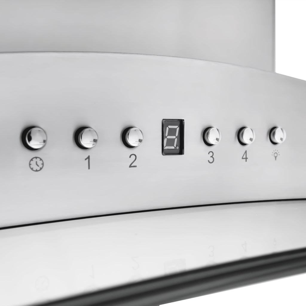 ZLINE 36 in Island Mount Range Hood 400 CFM Stainless Steel CrownSound Bluetooth Speakers (GL9iCRN-BT-36)