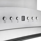 ZLINE 36 in Island Mount Range Hood 400 CFM Stainless Steel CrownSound Bluetooth Speakers (GL9iCRN-BT-36)