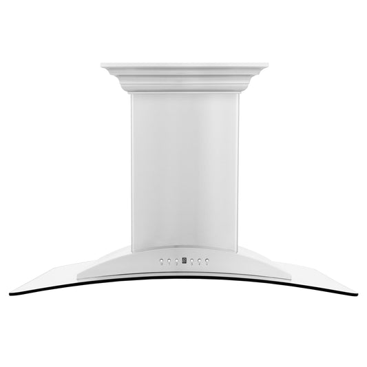 ZLINE 36 in Island Mount Range Hood 400 CFM Stainless Steel CrownSound Bluetooth Speakers (GL9iCRN-BT-36)