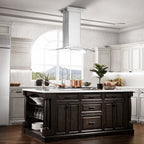 ZLINE 36 in Island Mount Range Hood 400 CFM Stainless Steel CrownSound Bluetooth Speakers (GL9iCRN-BT-36)