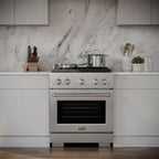 ZLINE 30 in. Gas Range 4.2 cu. ft. Convection Oven with 4 Burner DuoPro™ Cooktop – Satin Stainless Steel (PSGRS-30)