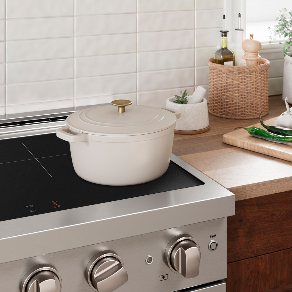 ZLINE 30 in. Induction Range 4.2 cu. ft. 4 Element Cooktop Electric Oven Satin Stainless Steel Polished Gold Accents (SINRSZ-30-G)