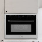 ZLINE Autograph 24" 1.6 cu ft. Built-in Convection Microwave Oven in Satin Stainless Steel with Matte Black Accents, MWOZ-24-SS-MB