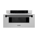 ZLINE Autograph 30" 1.2 cu. ft. Built-In Microwave Drawer in Satin Stainless Steel with Matte Black Accents, MWDZ-30-SS-MB