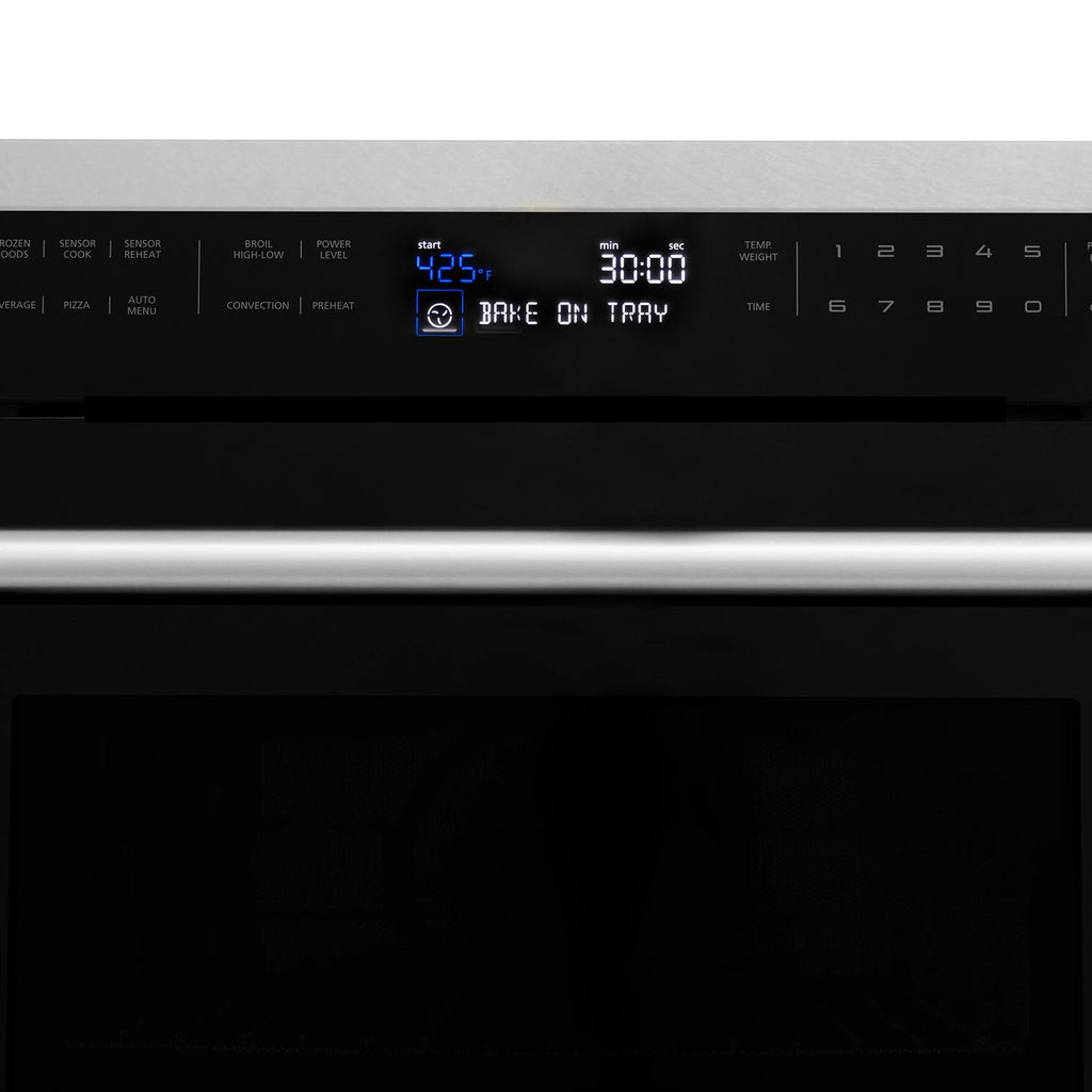 ZLINE 24" 1.6 cu ft. Built-in Convection Microwave Oven in Satin Stainless Steel with Speed and Sensor Cooking, MWO-24-SS
