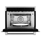 ZLINE 24" 1.6 cu ft. Built-in Convection Microwave Oven in Satin Stainless Steel with Speed and Sensor Cooking, MWO-24-SS