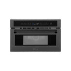 ZLINE 30 In. 1.55 cu ft. Built-in Convection Microwave Oven in Black Stainless Steel with Speed and Sensor Cooking, MWO-30-BS
