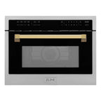 ZLINE Autograph 24" Built-in Convection Microwave Oven in Stainless Steel and Gold Accents, MWOZ-24-G