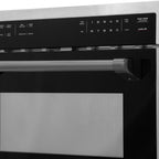 ZLINE Autograph 24" 1.6 cu ft. Built-in Convection Microwave Oven in Satin Stainless Steel with Matte Black Accents, MWOZ-24-SS-MB