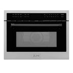 ZLINE Autograph 24" 1.6 cu ft. Built-in Convection Microwave Oven in Satin Stainless Steel with Matte Black Accents, MWOZ-24-SS-MB