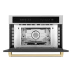 ZLINE Autograph Bronze Package - 48" Rangetop, 48" Range Hood, Dishwasher, Built-In Refrigerator, Microwave Oven, Wall Oven